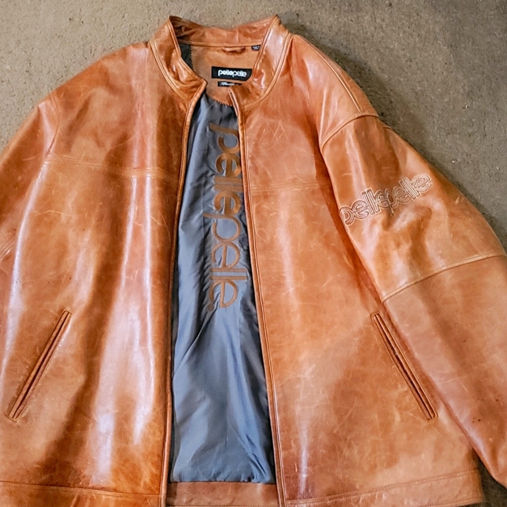 Pele' Pele' leather jacket sz 54 2xl worn only once 9.5/10.00